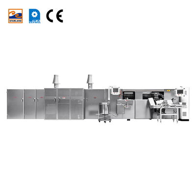PLC Kontrollü Yumurta Rulo Üretim Lini 1.5KW Otomatik Waffle Roll Baking Makine için