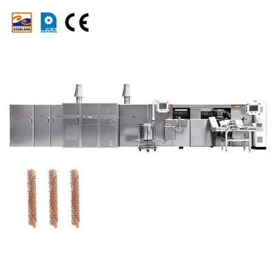 Paslanmaz çelik otomatik atıştırmalık makinesi waffle roll fırın makinesi