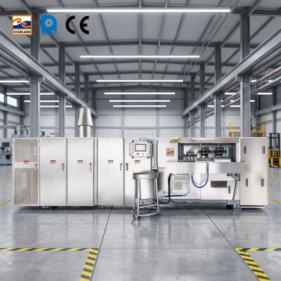 Sürekli çıkış için dijital ekran sıcaklık kontrolü ve PLC kontrol sistemi ile otomatik wafer koni üretim hattı