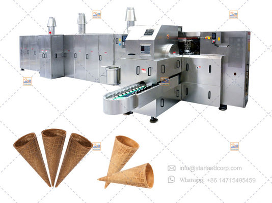 PLC dondurma koni yapma makinesi bitki Waffle koni üretim hattı bir yıllık garanti ile