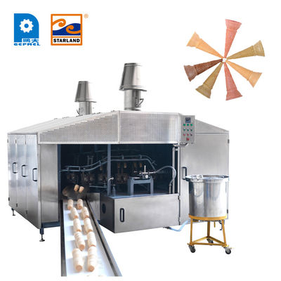 SS Büyük Ölçekli Gofret Koni Makinesi Otomatik Gofret Koni Üretim Ekipmanları 0.75kw