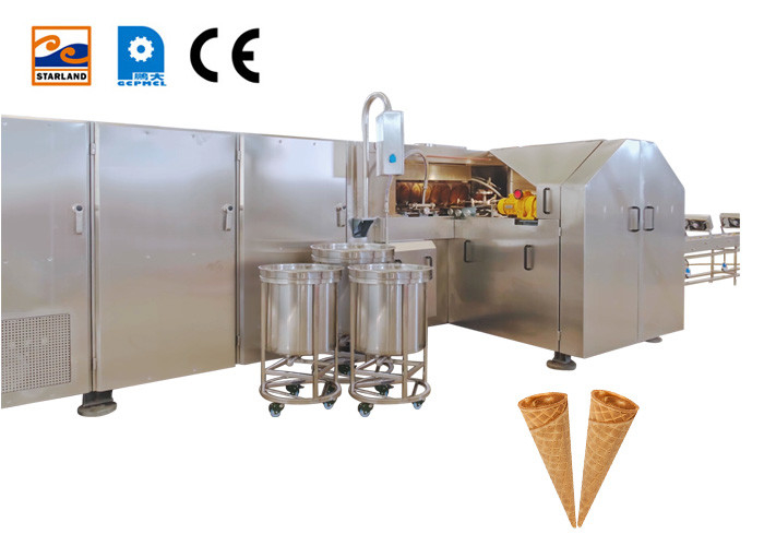 Otomatik Haddelenmiş Şeker Koni Üretim Hattı Dondurma Endüstriyel Pişirme Waffle Koni Yapma Makinesi