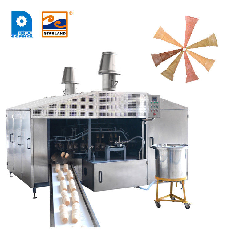 SS Büyük Ölçekli Gofret Koni Makinesi Otomatik Gofret Koni Üretim Ekipmanları 0.75kw