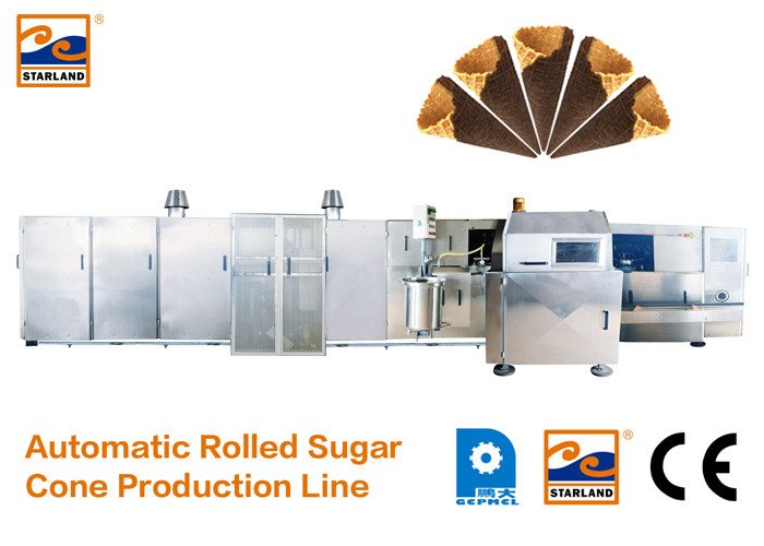 Waffle Kupası / Kase CE Onaylı Yapmak İçin Tam Otomatik Şeker Koni Üretim Hattı