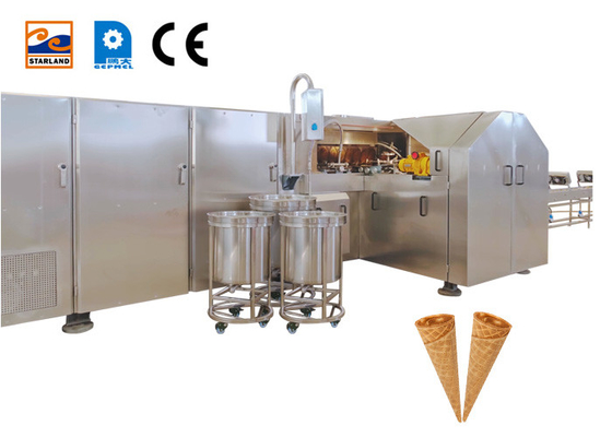 Otomatik Haddelenmiş Şeker Koni Üretim Hattı Dondurma Endüstriyel Pişirme Waffle Koni Yapma Makinesi
